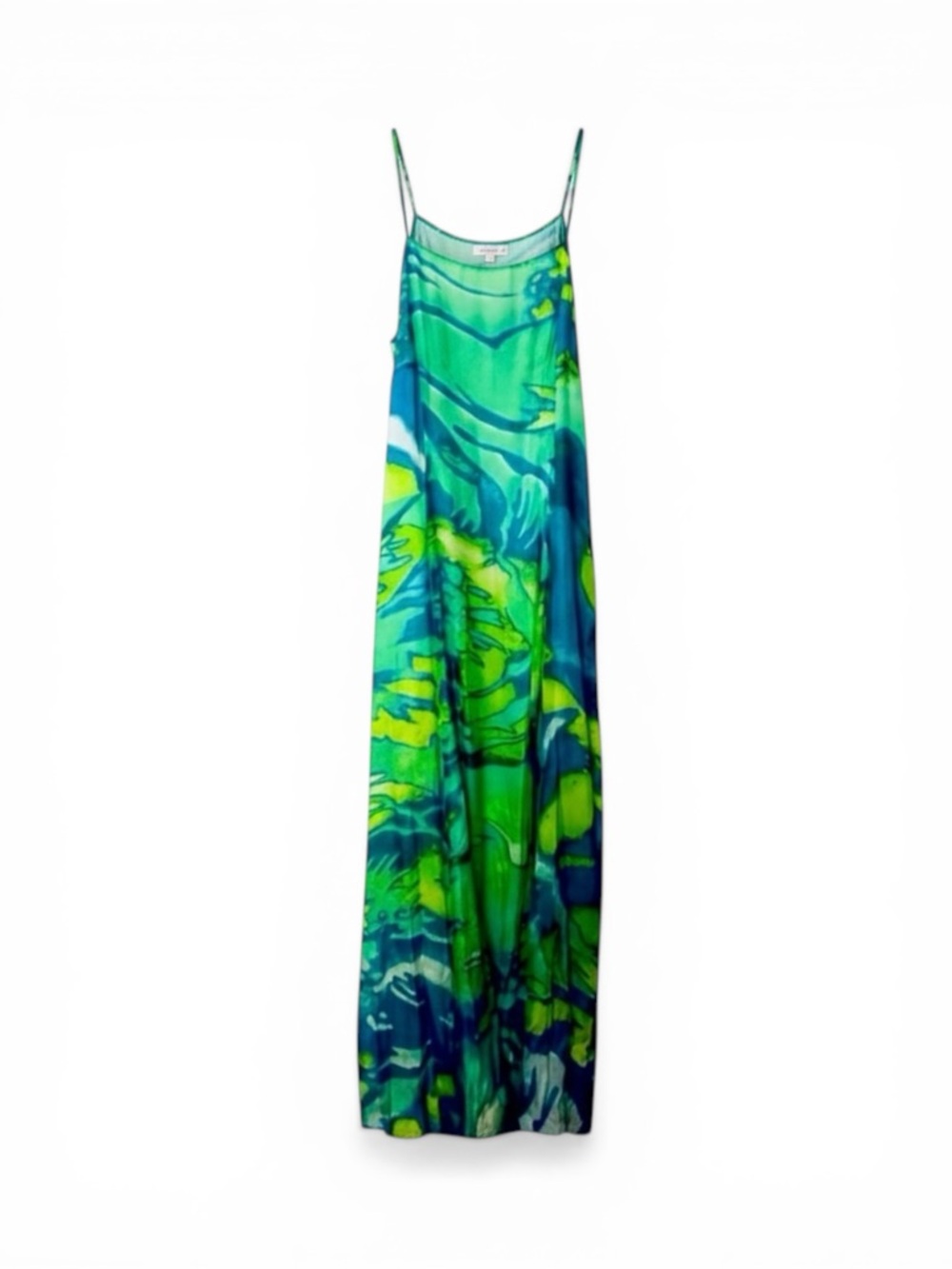Green and Blue Silk Maxi Dress